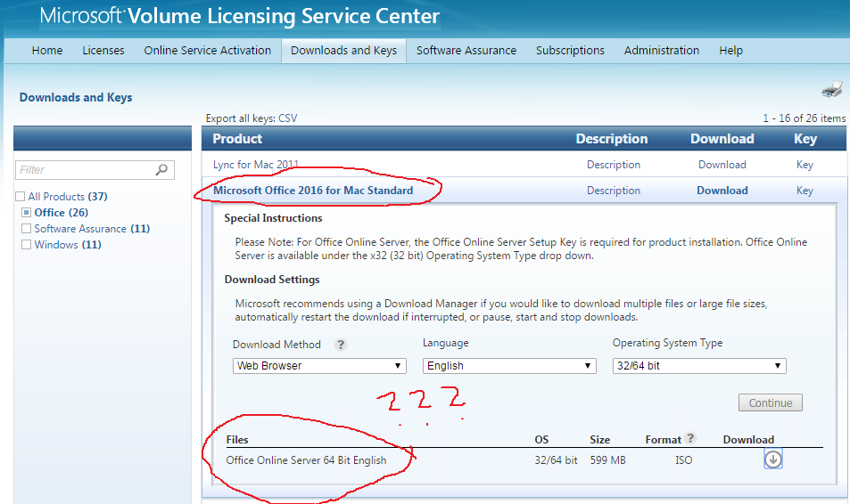Office 2016 For Mac On The Microsoft Vlsc Volume License Service